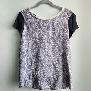 Rebecca Taylor Silk and Lyocell Combo Open Back Top Size 10